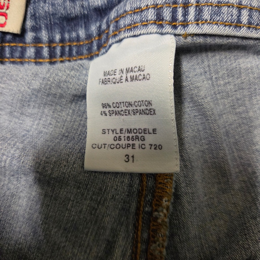 Y2K Mudd Center Seam Bareback Low-Rise Flared Jeans Size 31 Medium Wash - Picture 8 of 9